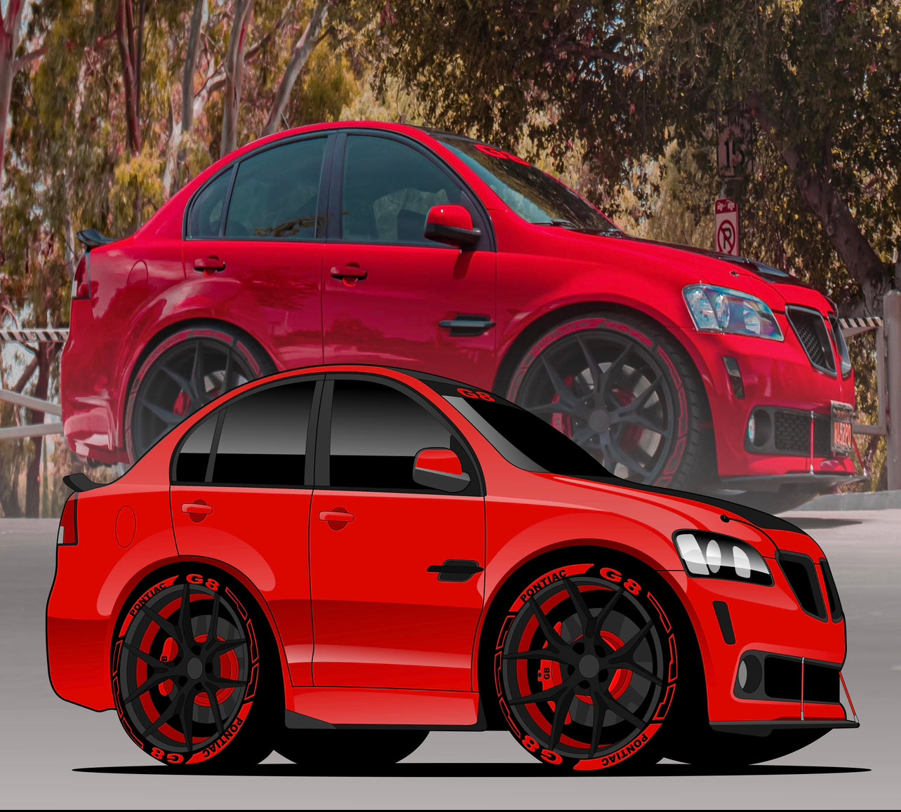 Los Red Toys Sticker Pontiac G8