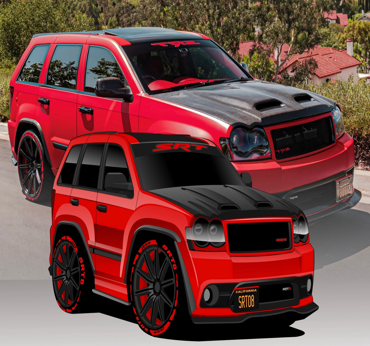 Los Red Toys Sticker Jeep SRT-8