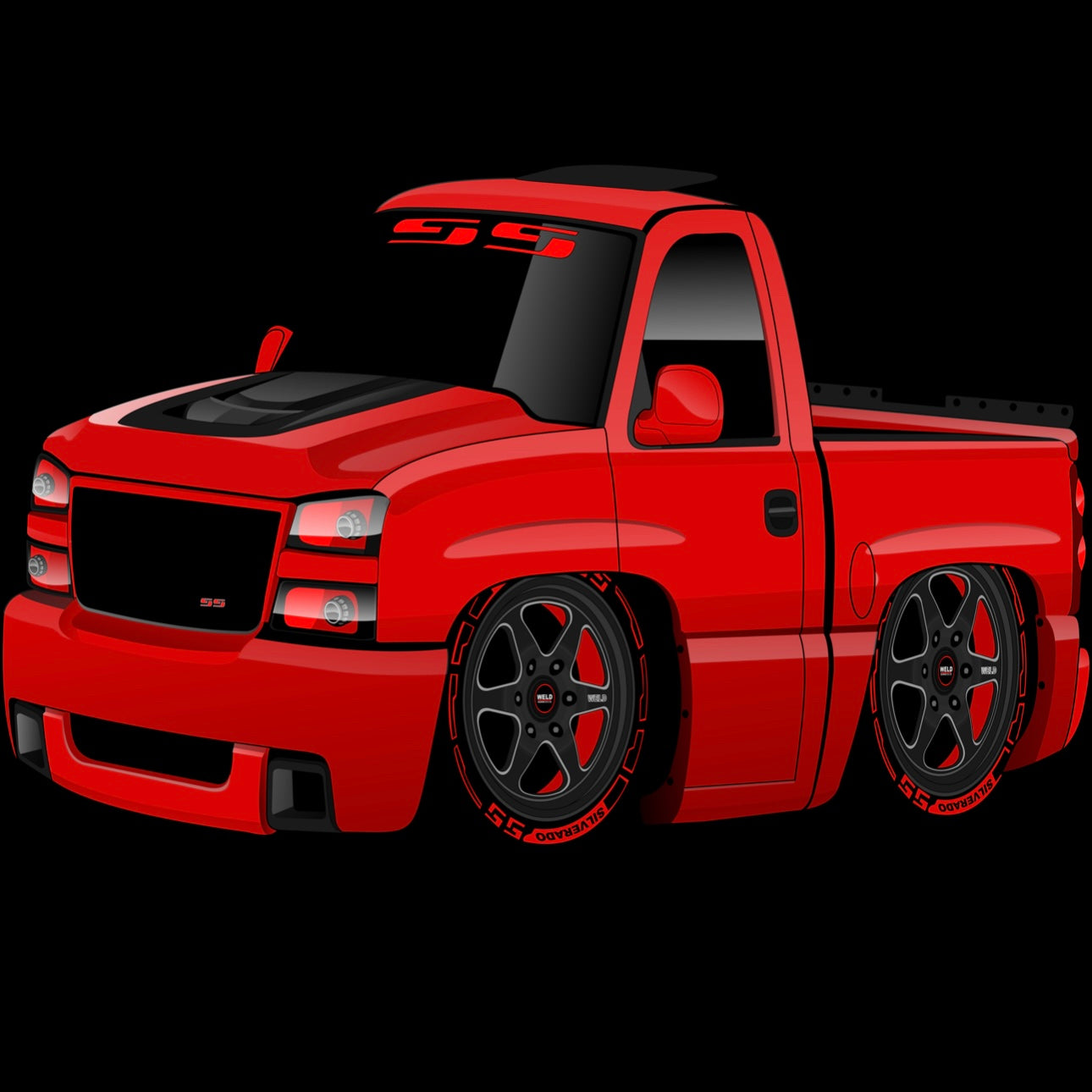 Los Red Toys Hat SS Silverado Snapback