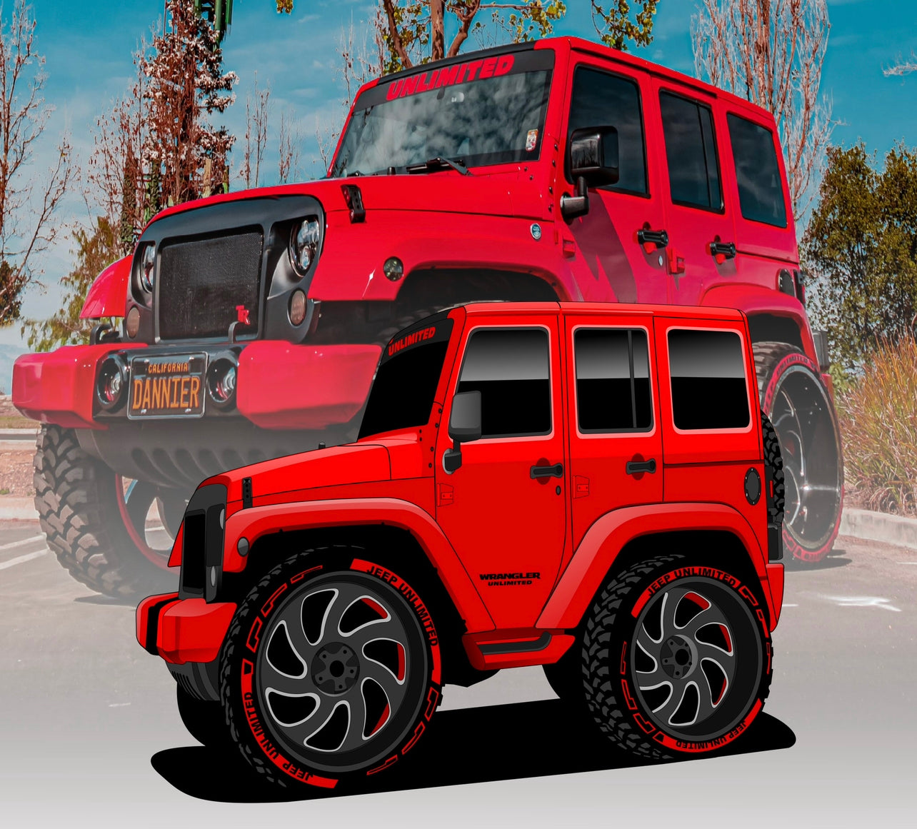 Los Red Toys Hat Jeep Wrangler Snapback