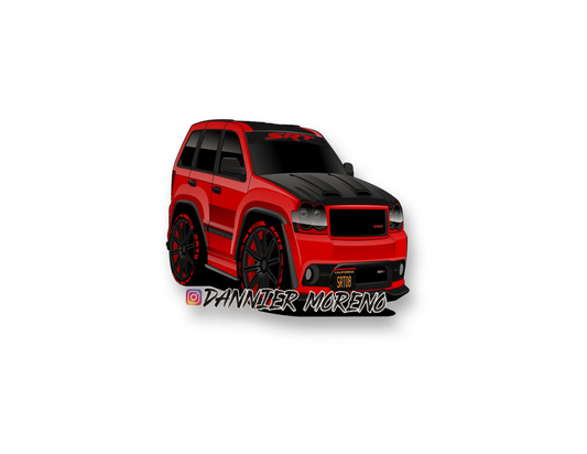 Los Red Toys Sticker Jeep SRT-8