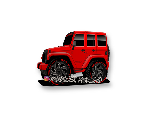 Los Red Toys Sticker Jeep Wrangler